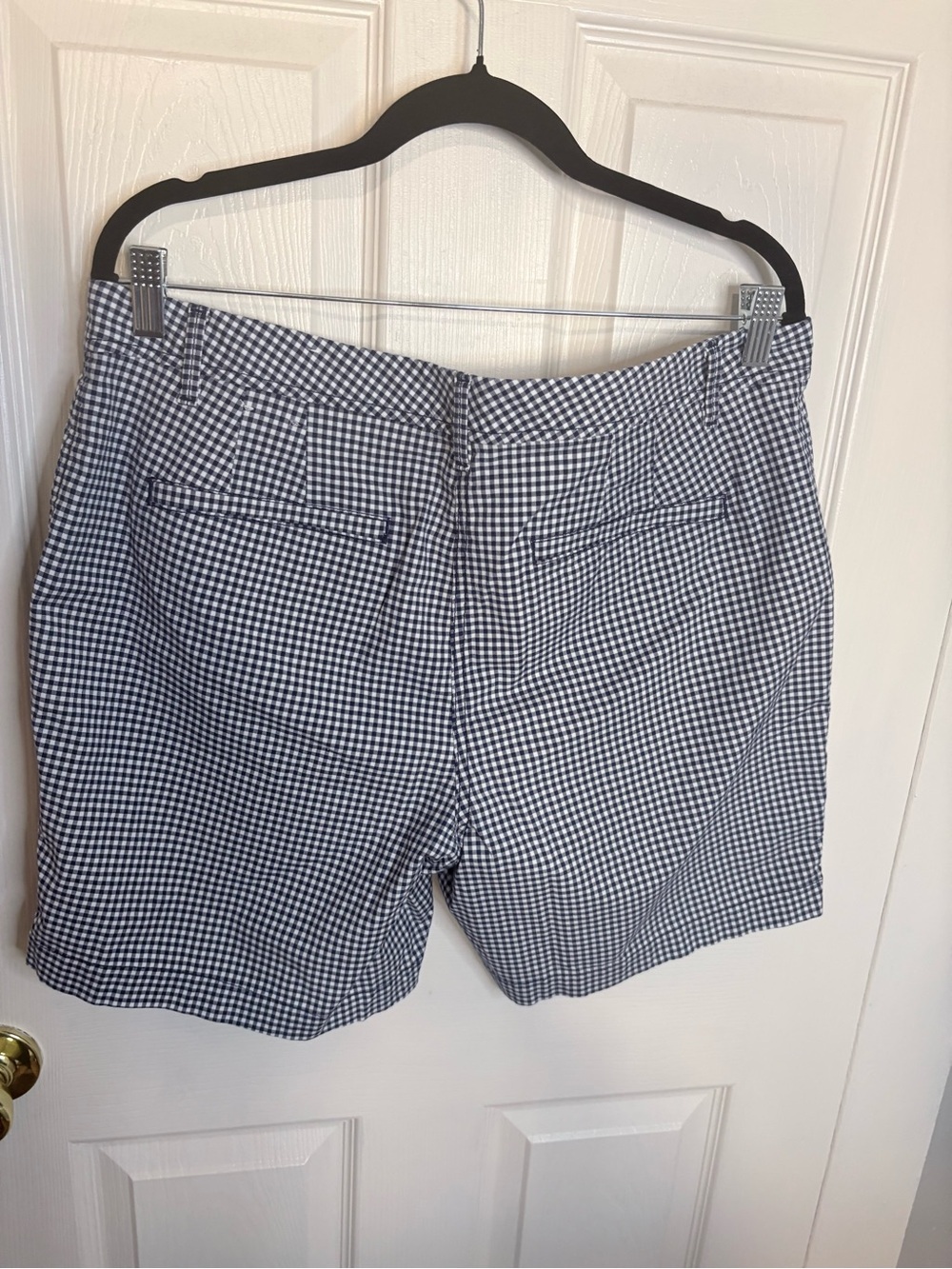 Talbots Relaxed Chino Shorts | Navy White Gingham | Size 12 - Picture 7 of 9